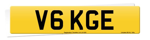 Registration number V6 KGE